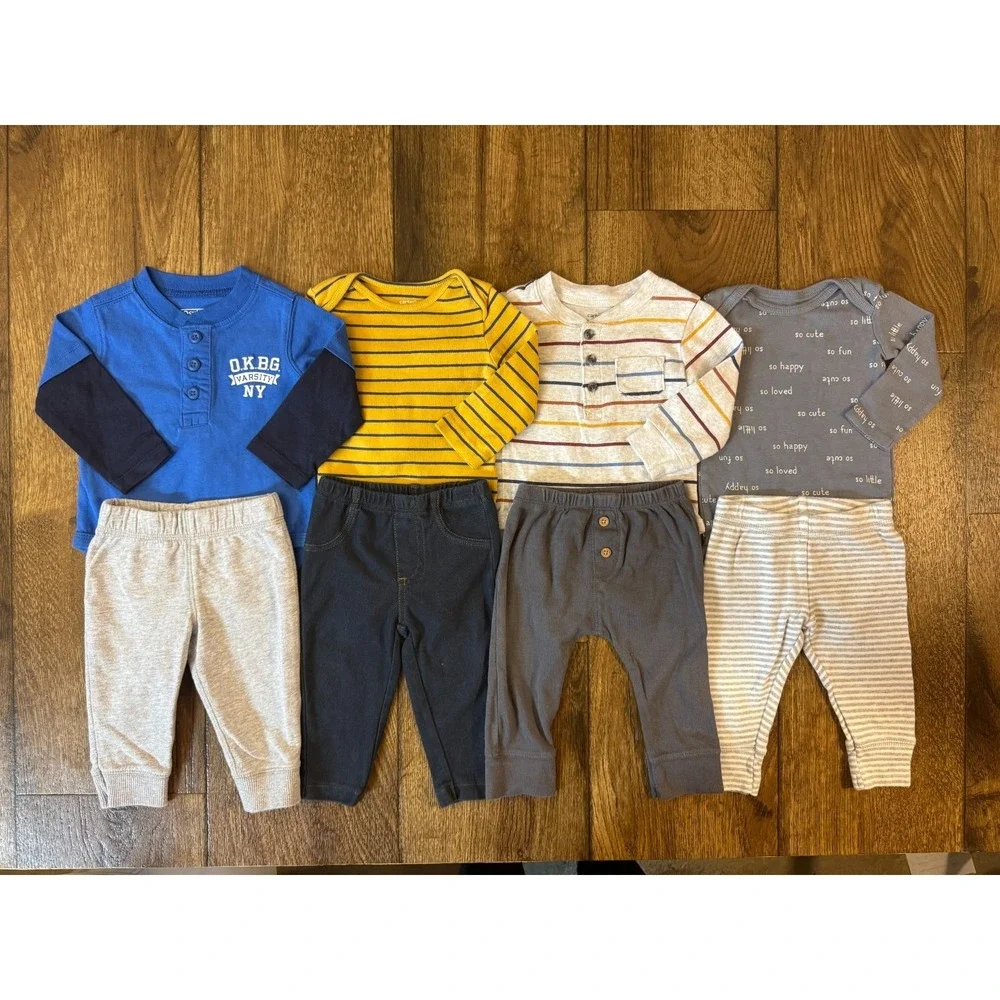 Carters Baby Clothes Boy 6 Months Pants Long Sleeved Bodysuit Shirts Outfits Lot